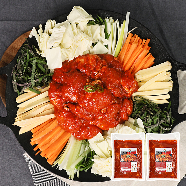 2인분+2인분 국내산 닭고기 춘천식 전청닭갈비 1+1 무료배송
