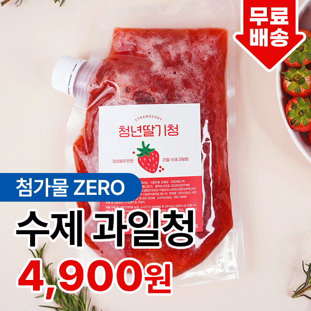 자일로스 과일청 딸기 레몬 패션후르츠 망고 블루베리 1kg 500g